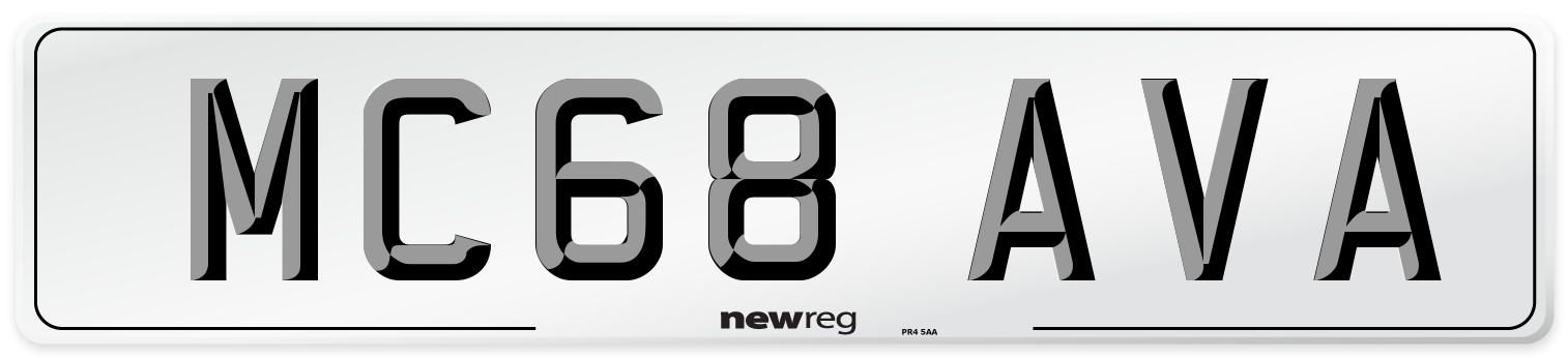 MC68 AVA Number Plate from New Reg